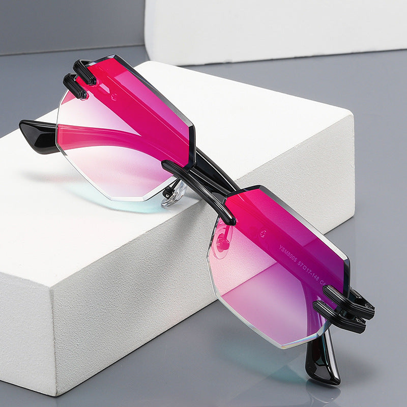 Randlose Unisex Sonnenbrille mit UV-Schutz