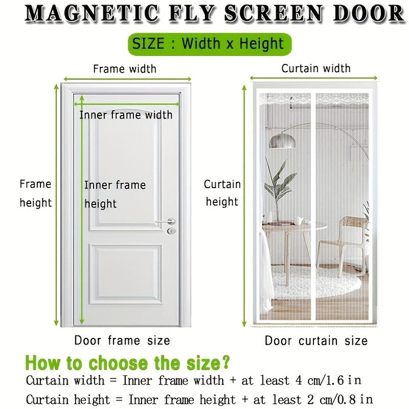 Magnetischer Fliegenvorhang – Weiss gestreift