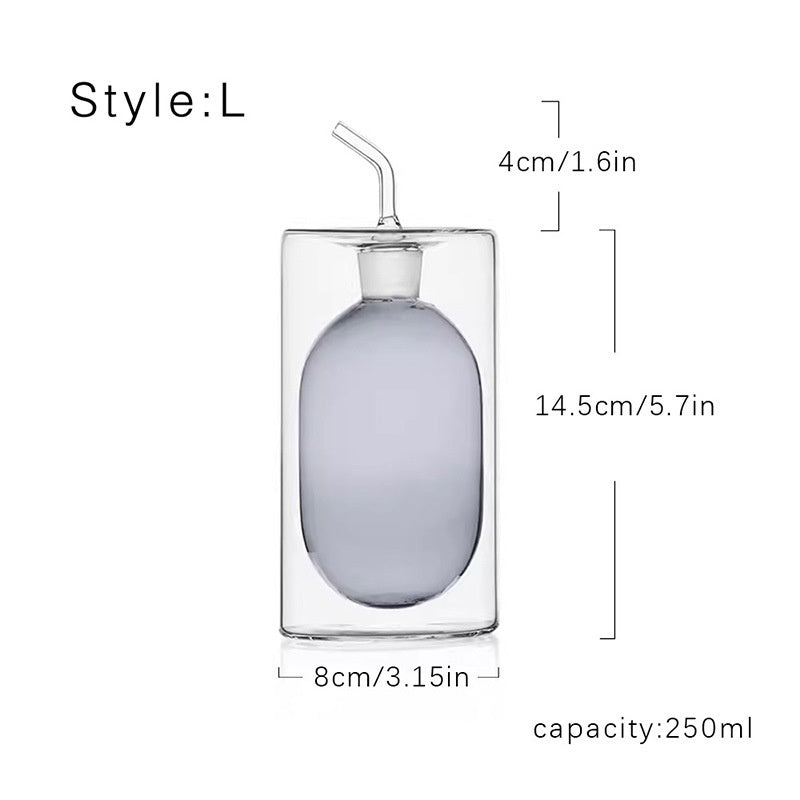 Doppelwandiger Öler aus farbigem Glas