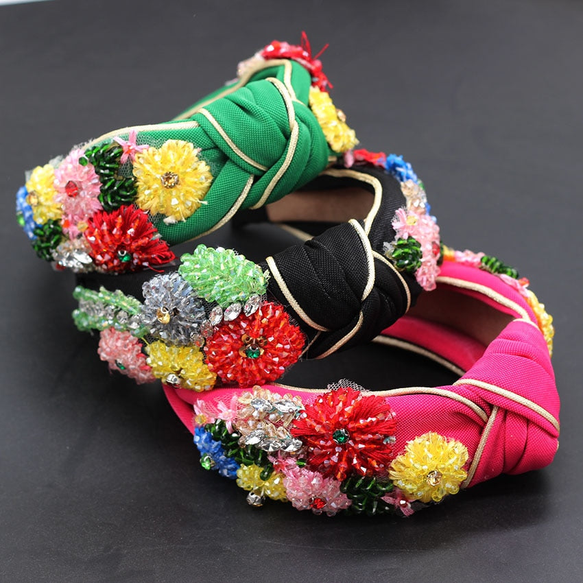 Haarband mit geometrischem Blumenmuster