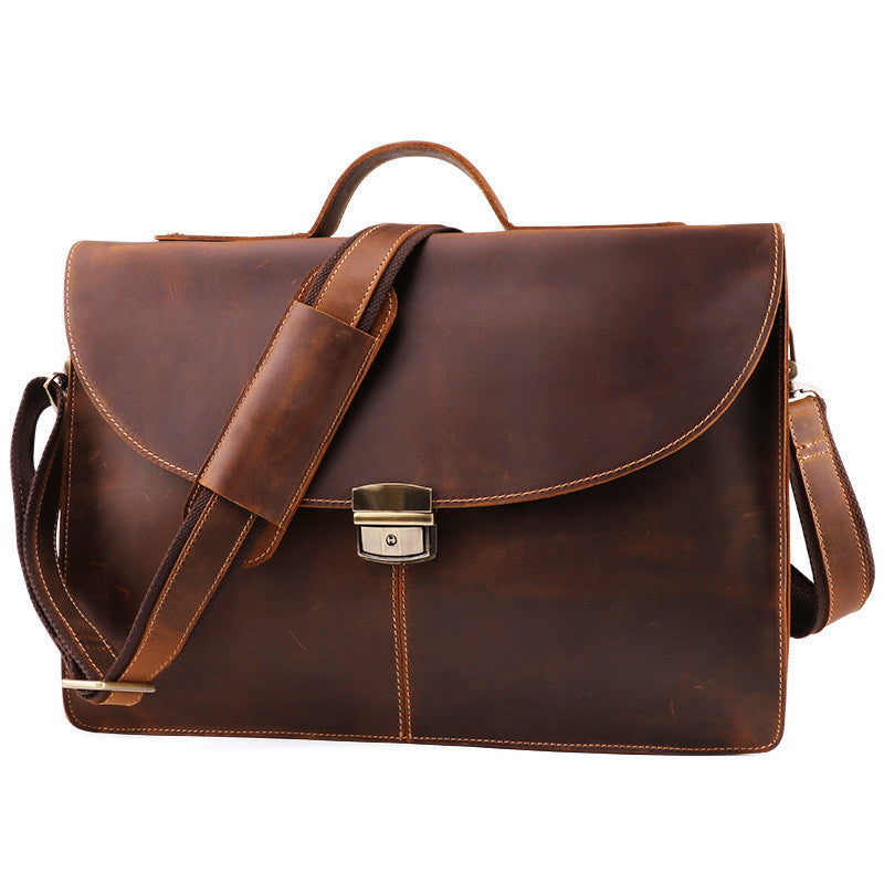 Retro Ledergurt Tasche für Laptop & Bücher – Bild 2 | LuxeStyle