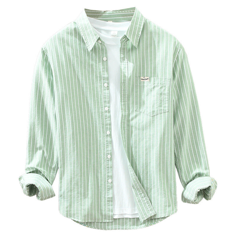 Gestreiftes Oxford Baumwollhemd für Herren – Bild 8 | LuxeStyle