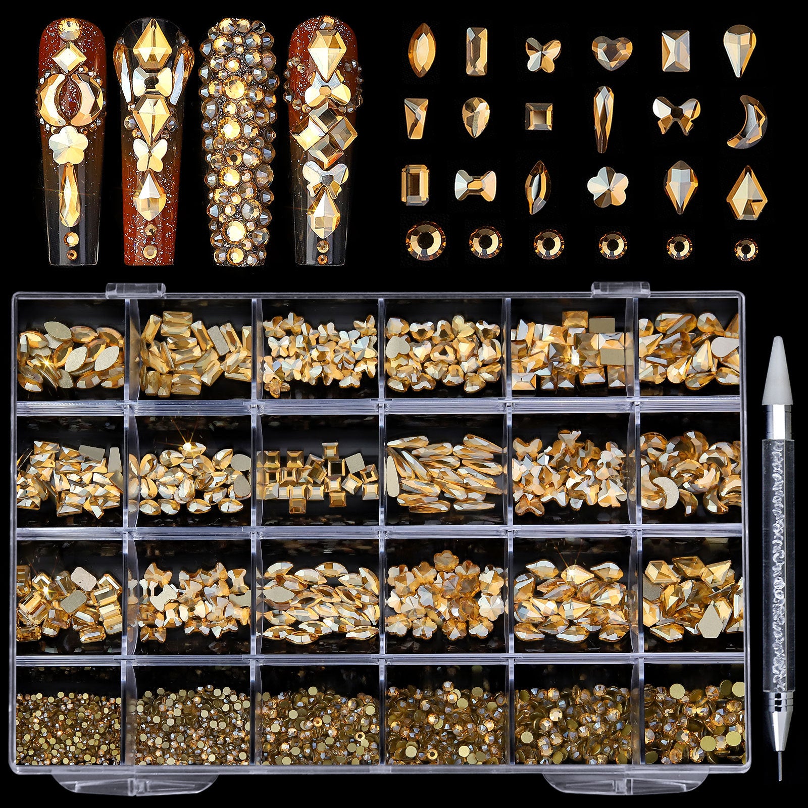 Maniküre Diamant-Schmuckset, 24 Fächer