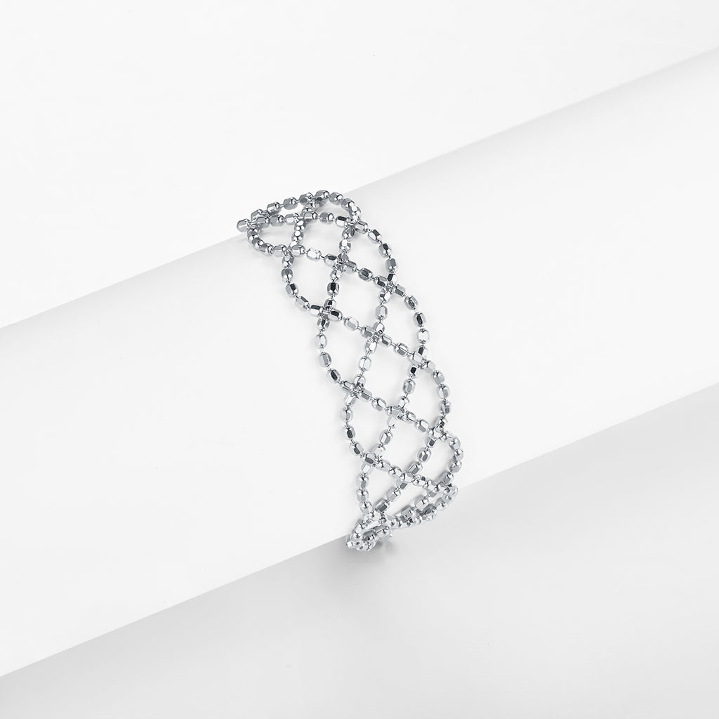 925-Silber Mesh-Ring Anello