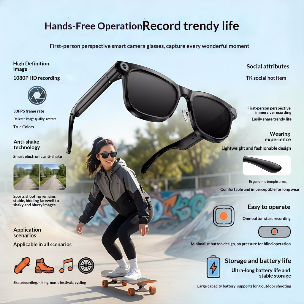 Smart-Brille mit 8 MP Kamera und Übersetzung
