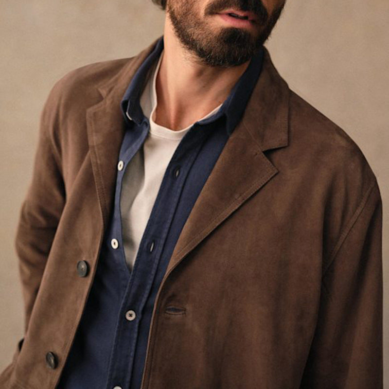 Herren Wildleder-Look Übergangsjacke