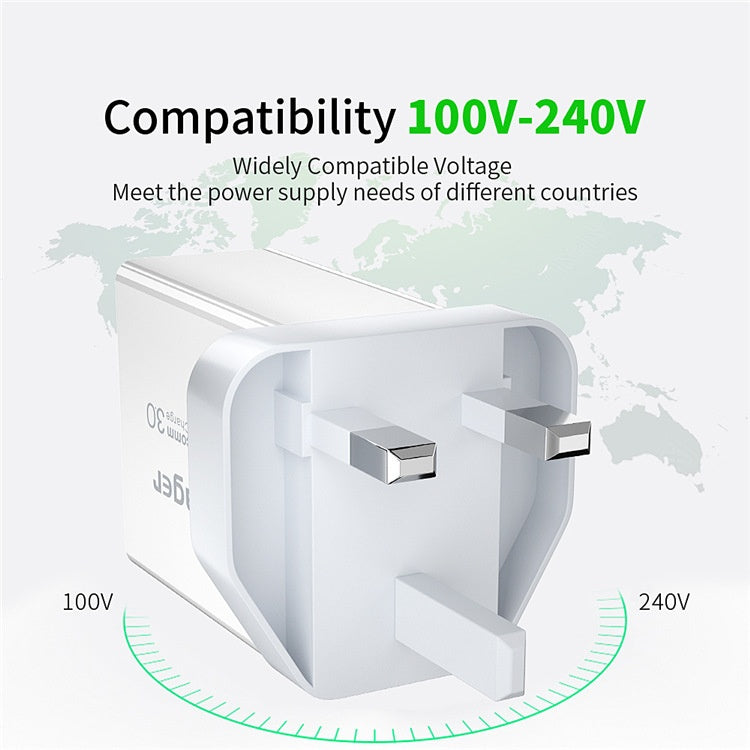 3-Port USB-Schnellladegerät 30W