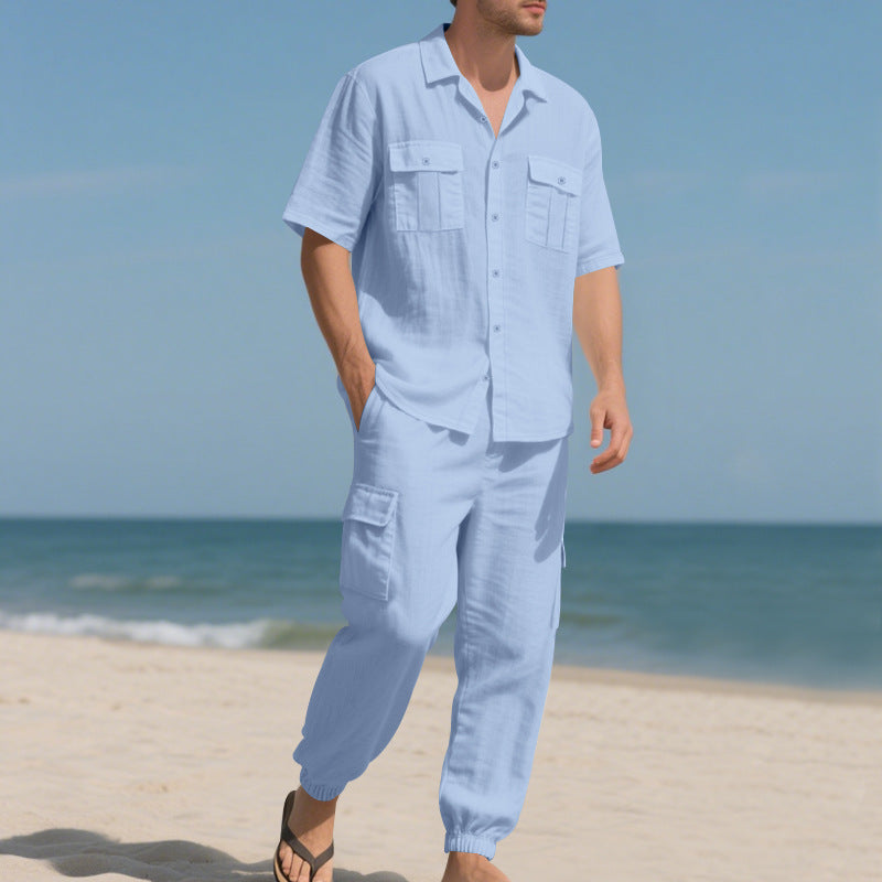 Kurzarmhemd & Leinenhose Set – Bild 8 | LuxeStyle