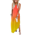 Langes Kleid mit Farbverlauf und Taschen