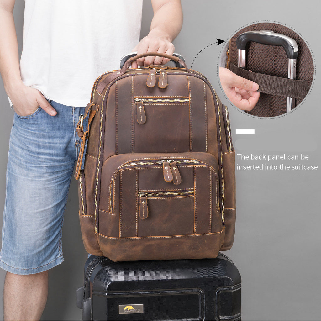 Retro-Rucksack aus Crazy Horse Leder – Bild 2 | LuxeStyle
