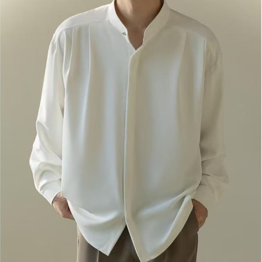 Herren Langarmshirt mit Stehkragen – Bild 3 | LuxeStyle