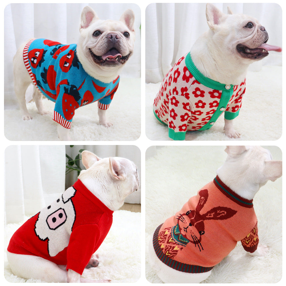 Hunde-Pullover mit Knöpfen und Cartoon-Motiv – Bild 3 | LuxeStyle