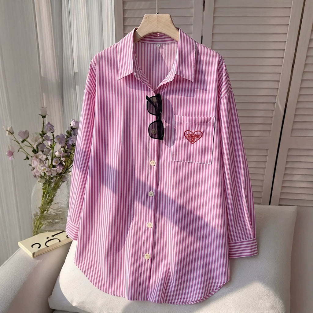 Langarmshirt mit Herz-Stickerei