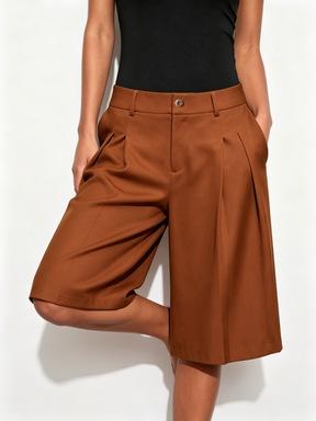High-Waist Weite-Bein Shorts