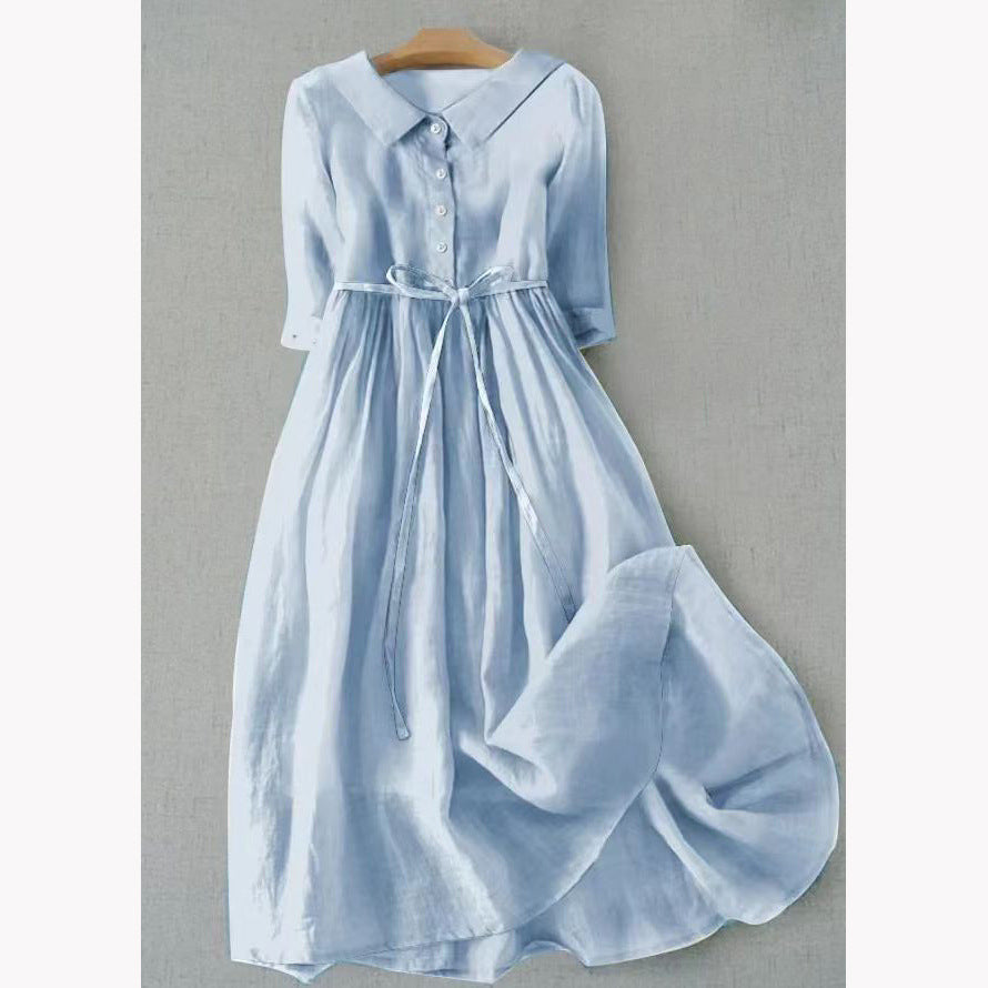 Damenkleid mit Kragen und Knopfleiste | LuxeStyle