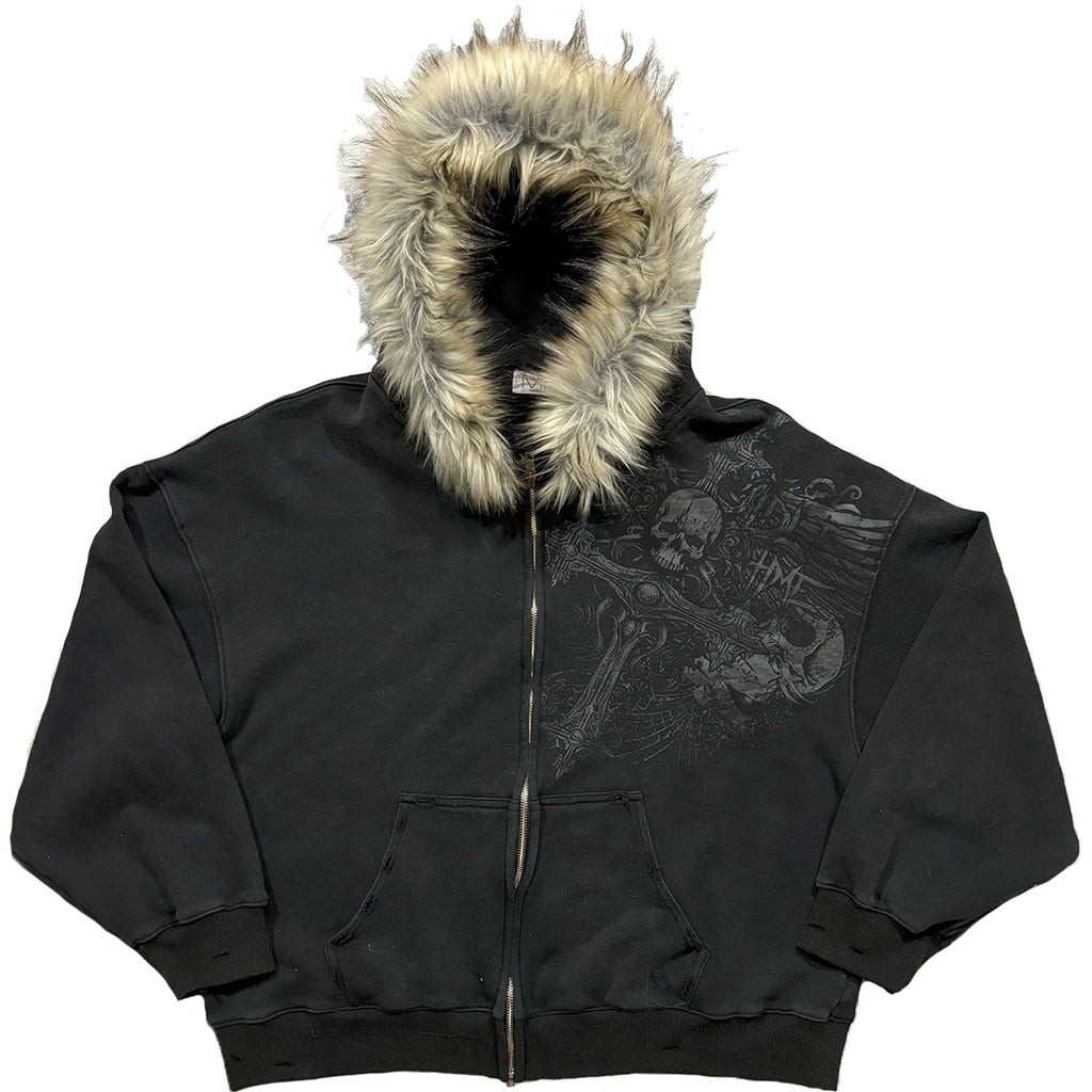 Kapuzenpullover mit Plüsch-Print