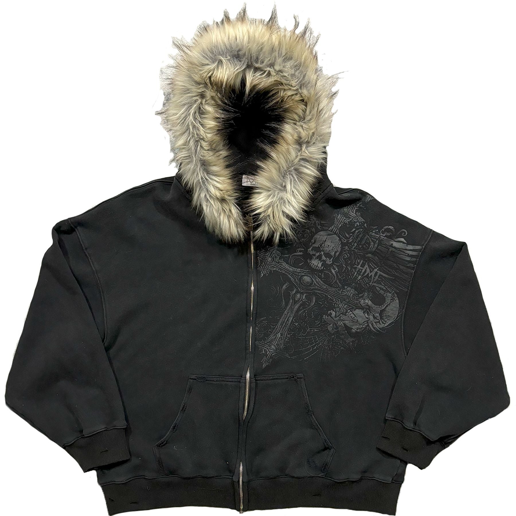 Kapuzenpullover mit Plüsch-Print