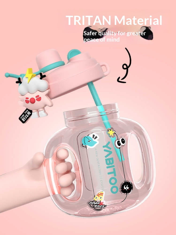 Grosse Trinkflasche mit Strohhalm für Sport & Fitness – Bild 5 | LuxeStyle