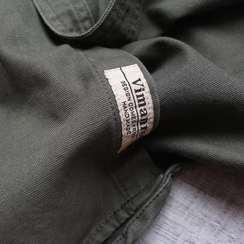 Lange Ärmel Leinen-Shirt in Khaki | LuxeStyle
