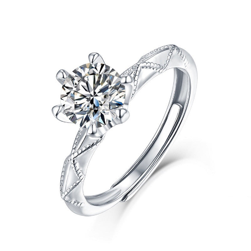 S925 Sterling Silber Moissanit Ring