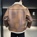 Lederjacke mit Fleece-Futter