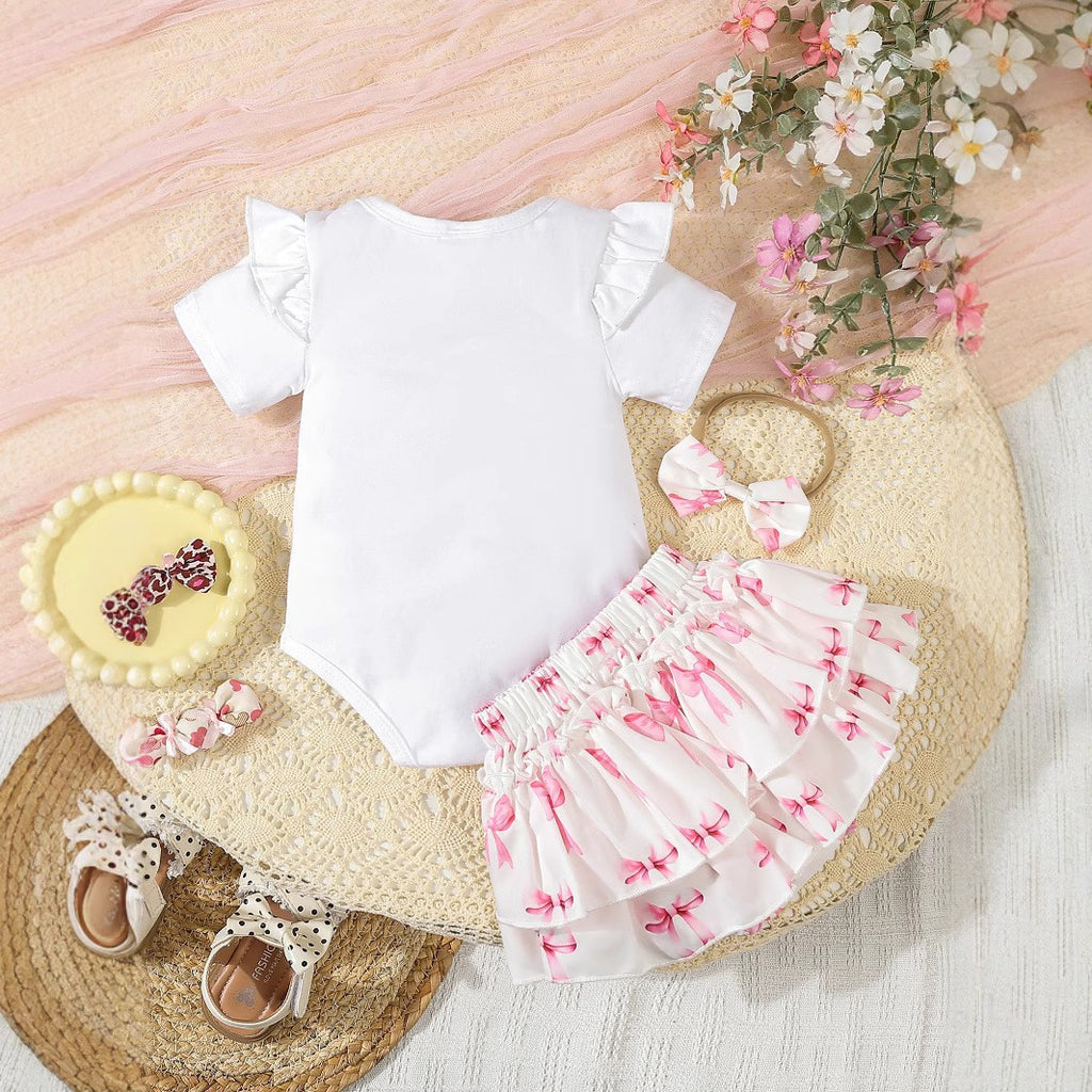Strampler-Set mit Schleife für Baby-Mädchen | LuxeStyle