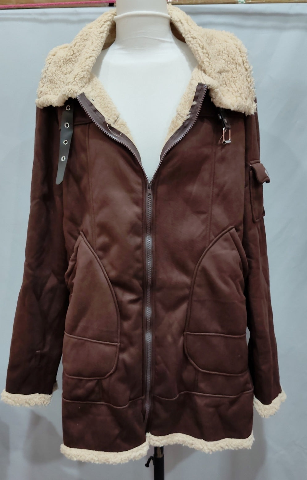 Warme Herren Winterjacke mit Fleece & Fellkragen