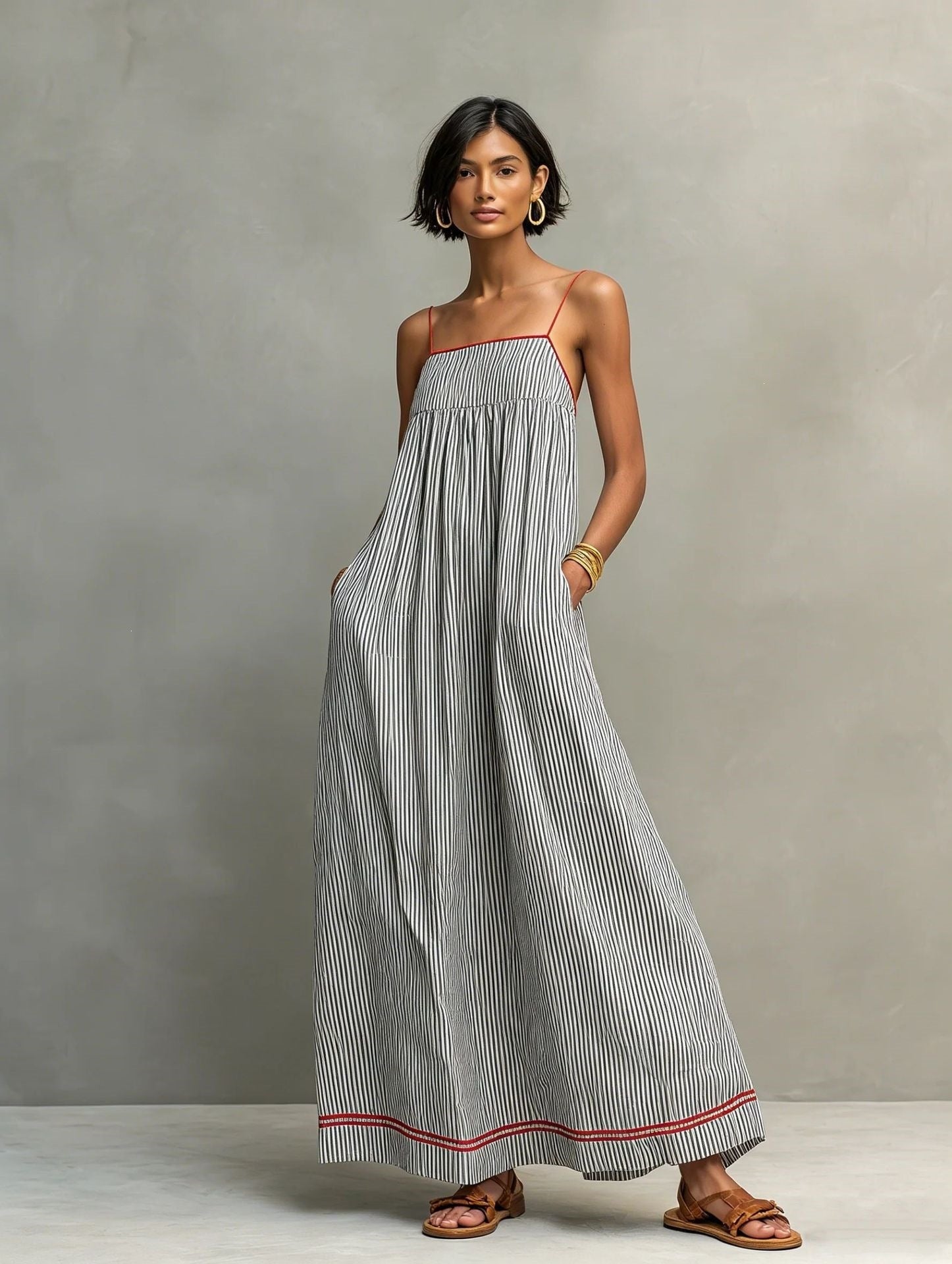 Trägerloses Casual Maxikleid