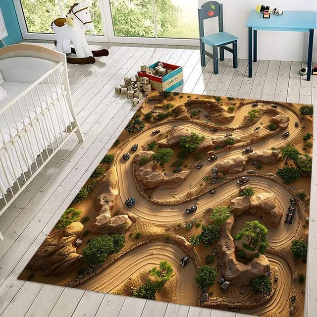 Offroad-Strecken Teppich für Kinderzimmer