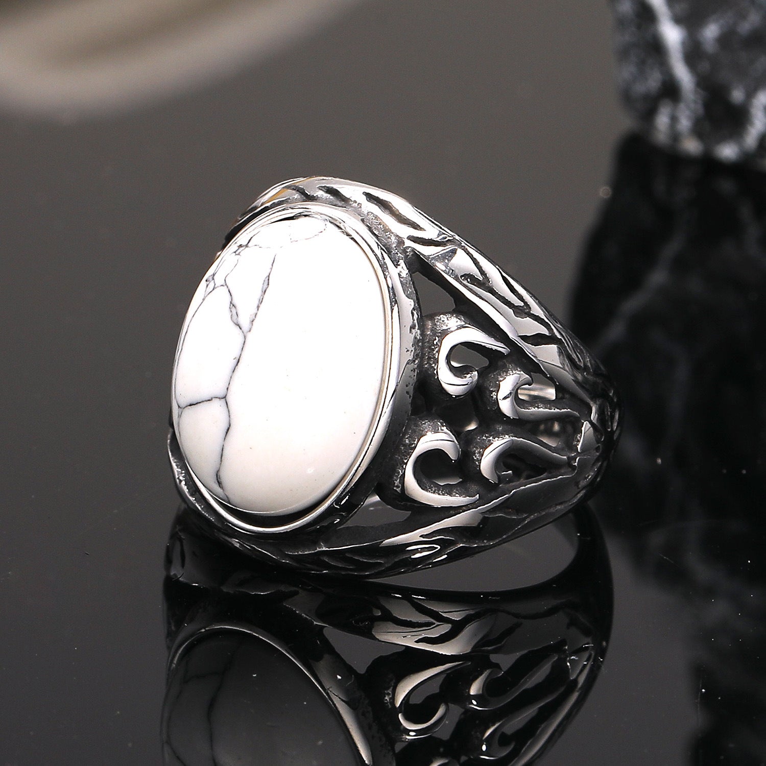 Herren Titan-Stahl Ring Vertex
