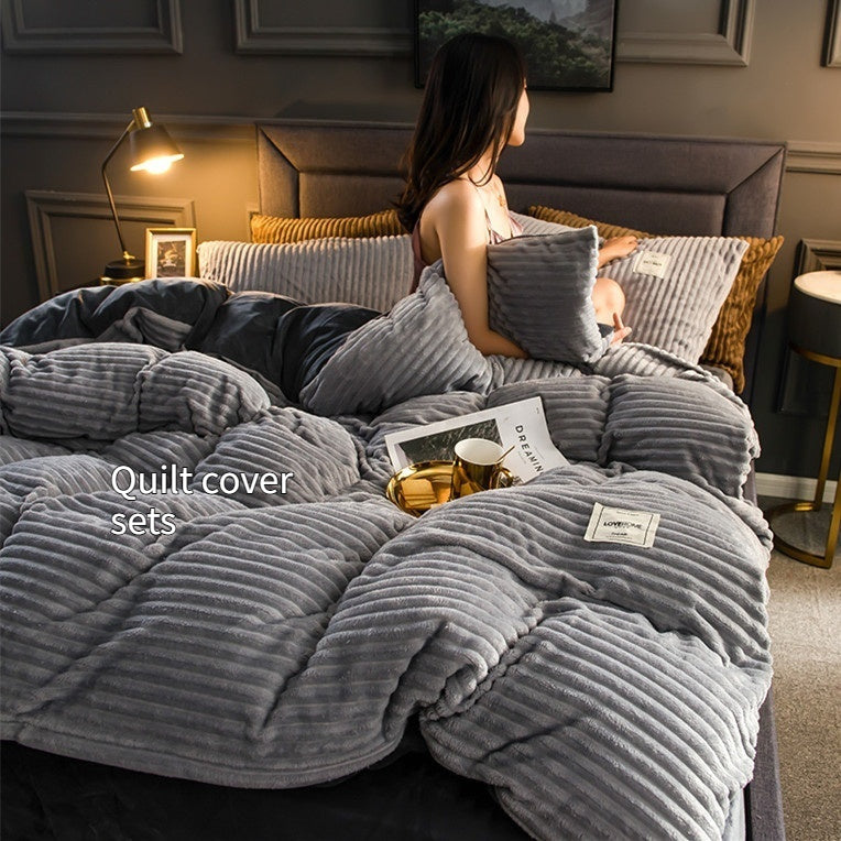 3-teiliges Samt-Bettwäsche-Set für den Winter – Bild 2 | LuxeStyle