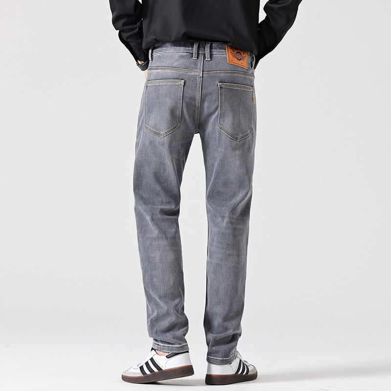Klassische Slim Fit Retro Jeans Grau