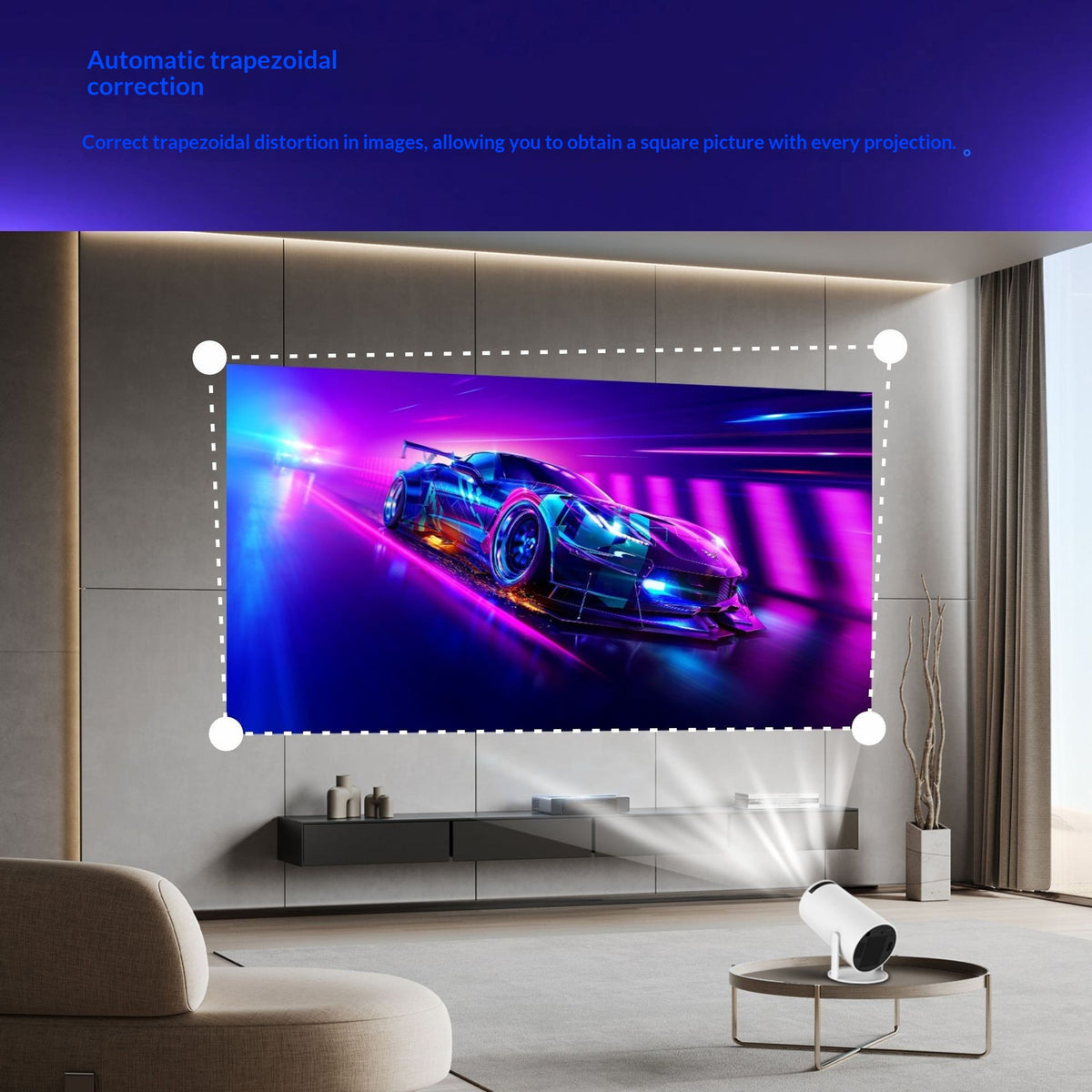 HD-Projektor mit kabelloser Bildschirmspiegelung – Bild 2 | LuxeStyle