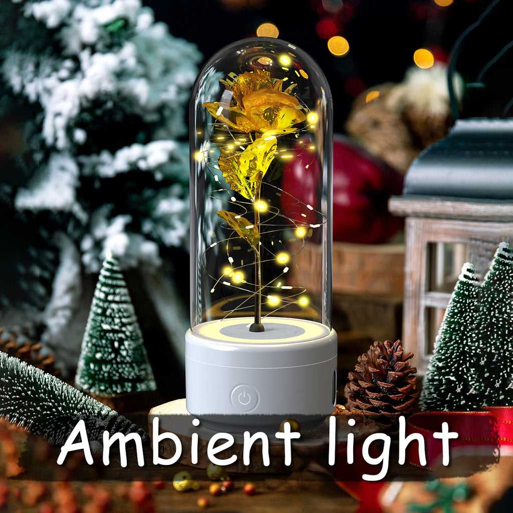 LED Rose mit Bluetooth-Speaker im Glas