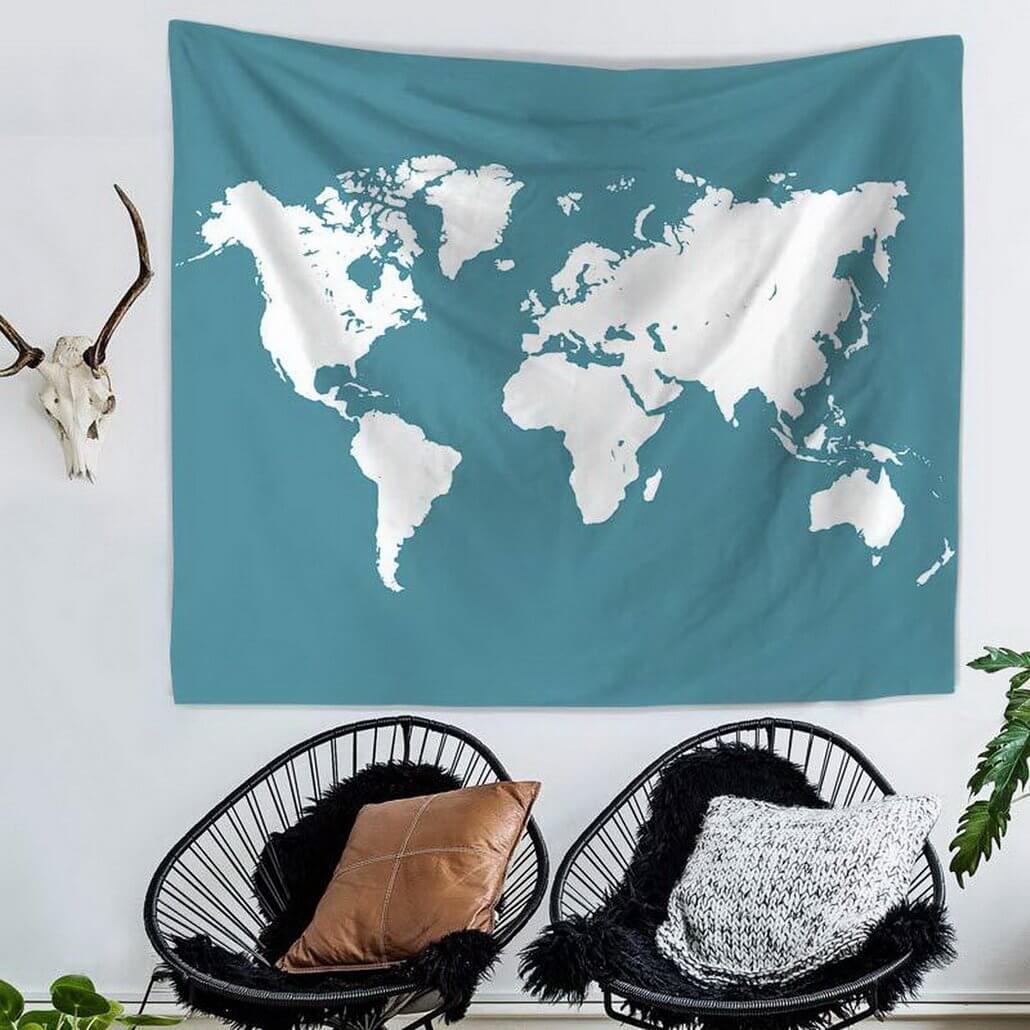 Minimalistische Weltkarten-Wanddeko – Bild 2 | LuxeStyle