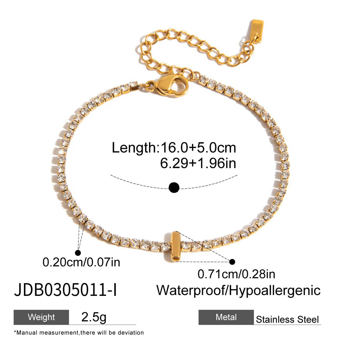 18K vergoldetes Armband mit Ballon-Buchstaben – Bild 11 | LuxeStyle