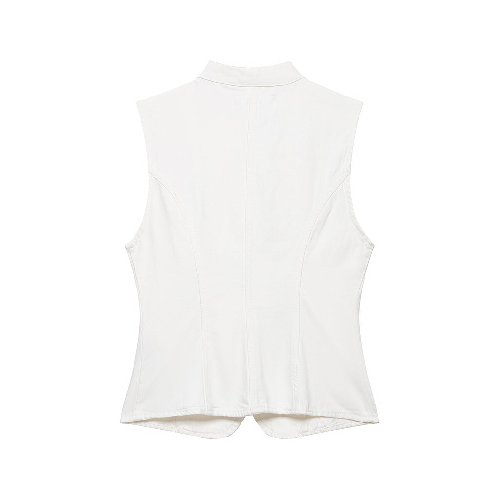 Ärmelloses Jeanshemd mit Knotenfront