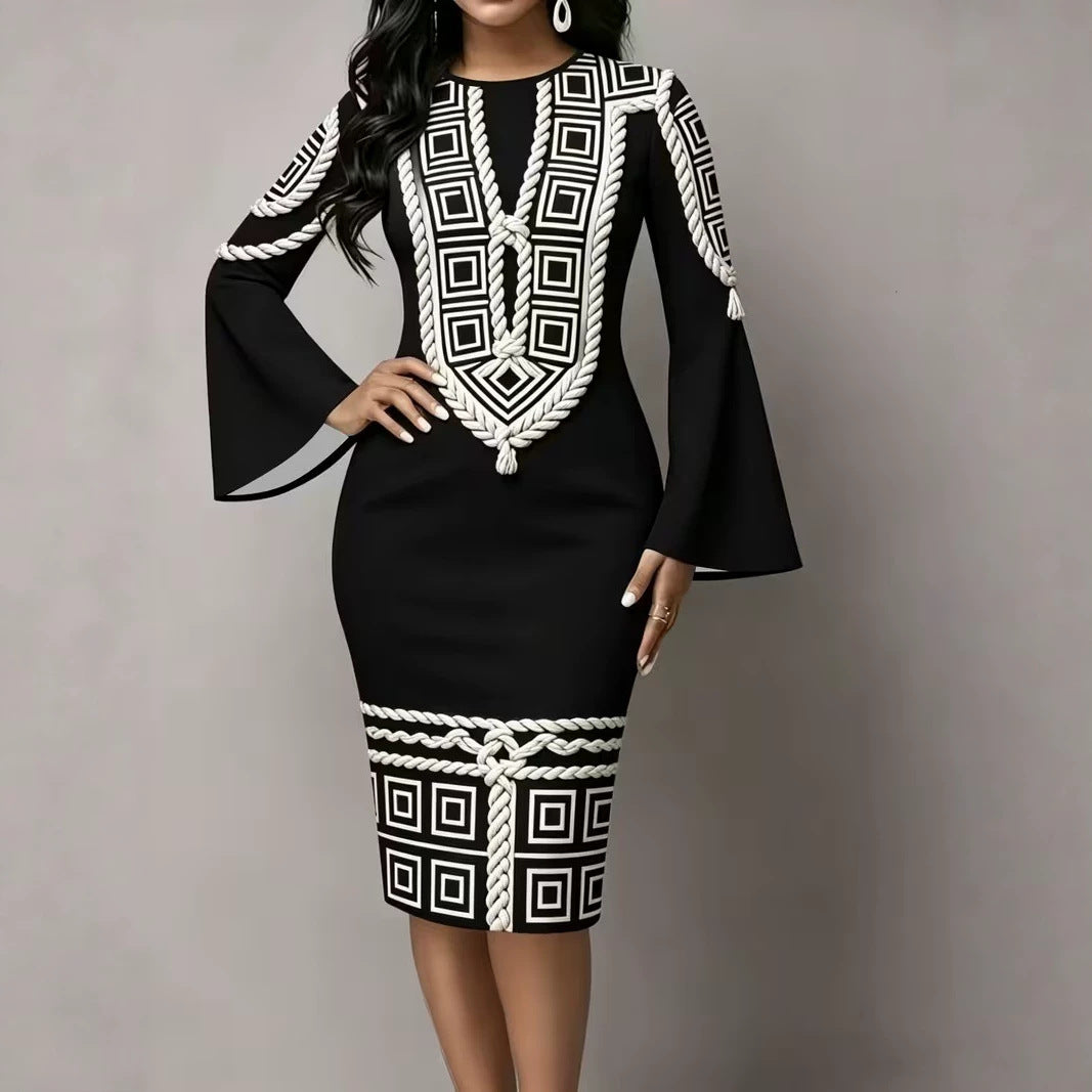 Rundhalsausschnitt Kleid