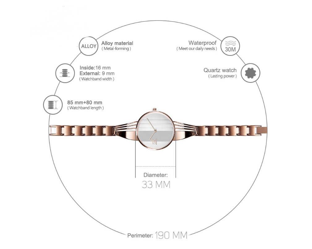 Quarzuhr für Damen in Silber-Roségold | LuxeStyle
