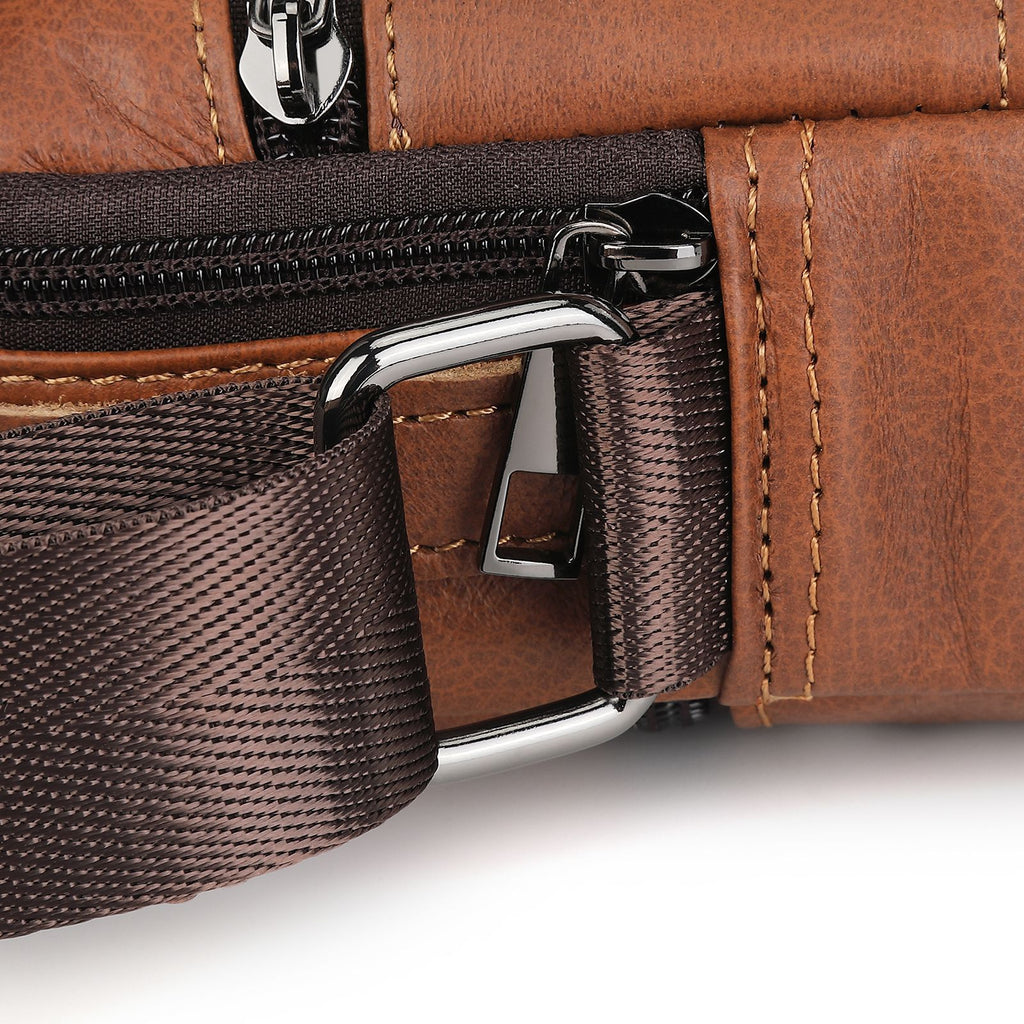 Schultertasche aus echtem Leder, schwarz – Bild 2 | LuxeStyle