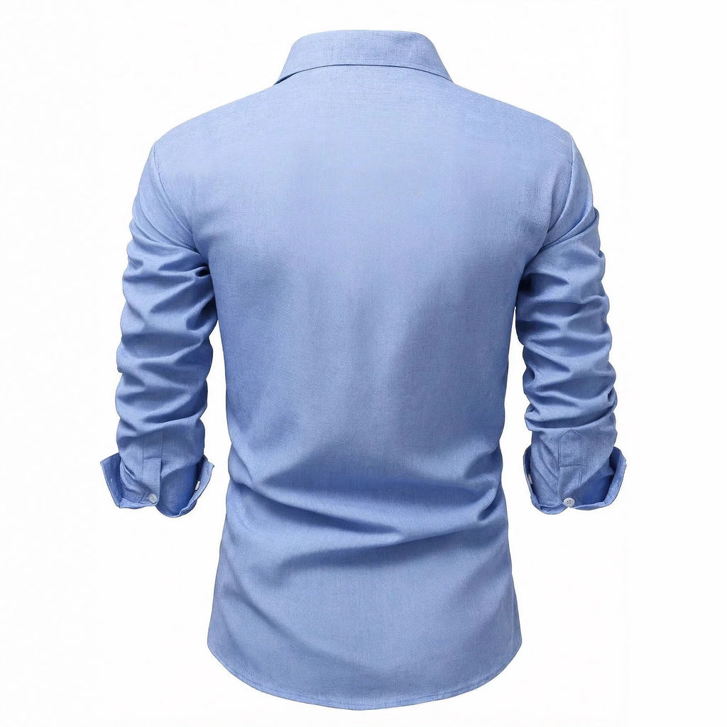 Langarm-Hemd in Blau – Bild 2 | LuxeStyle