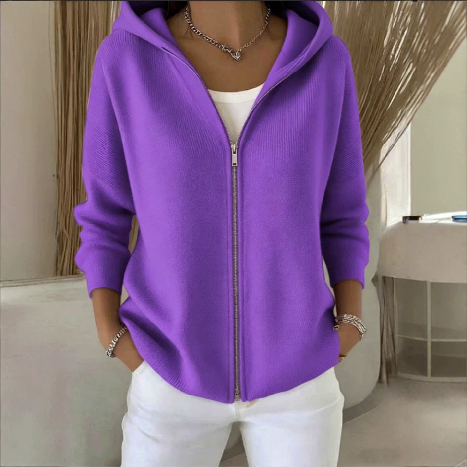 Strick-Hoodie mit Reissverschluss
