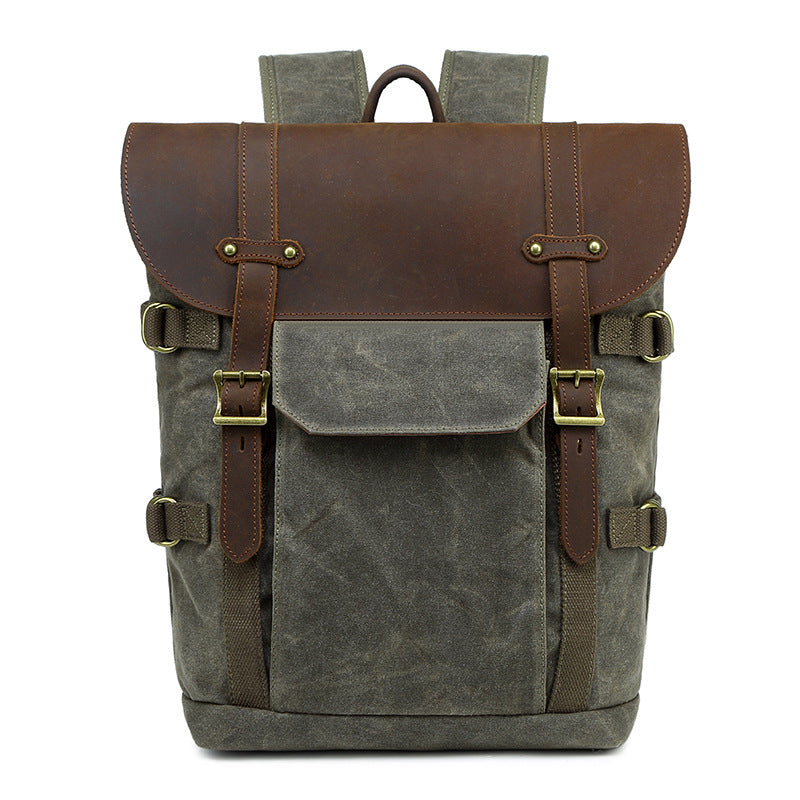 Batik-Canvas-Kamera­tasche mit Pferdehaut – Bild 2 | LuxeStyle