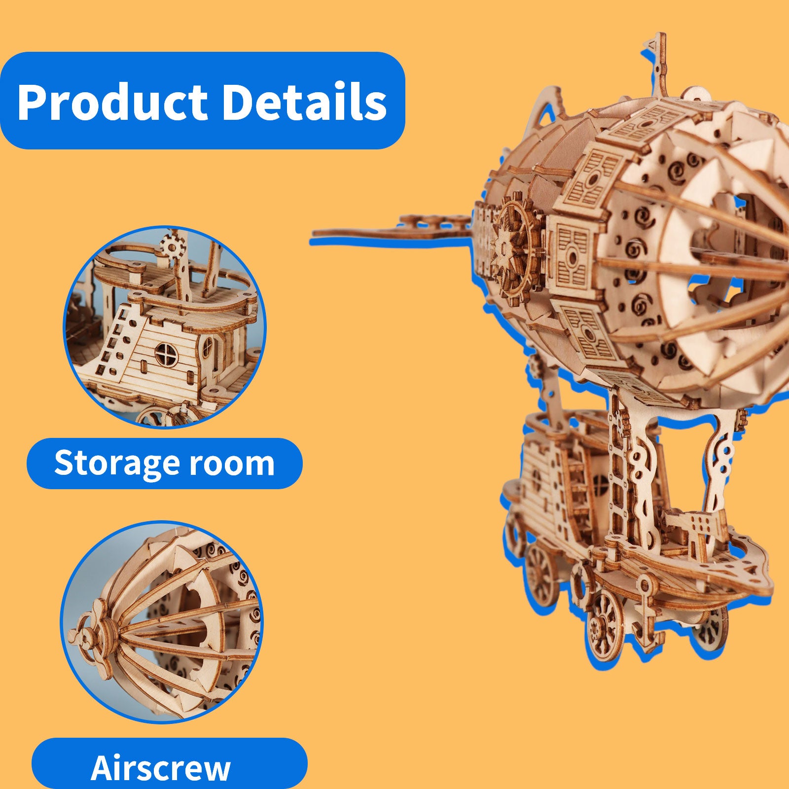 3D-Holzpuzzle Luftschiff-Modellbausatz