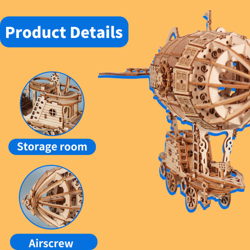 3D-Holzpuzzle Luftschiff-Modellbausatz