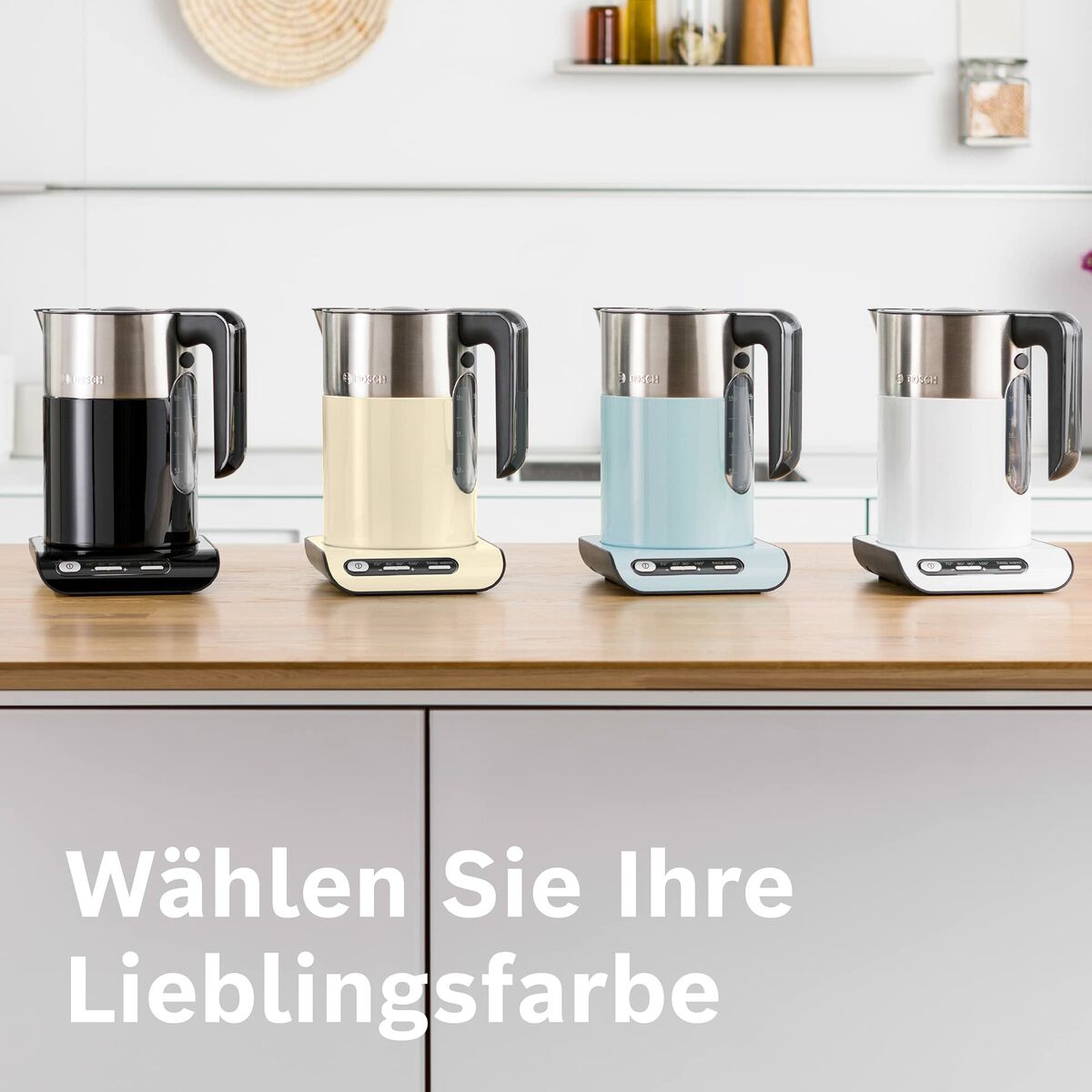Wasserkocher BOSCH TWK8611P 2400 W Weiß Grau Anthrazit plástico,acero