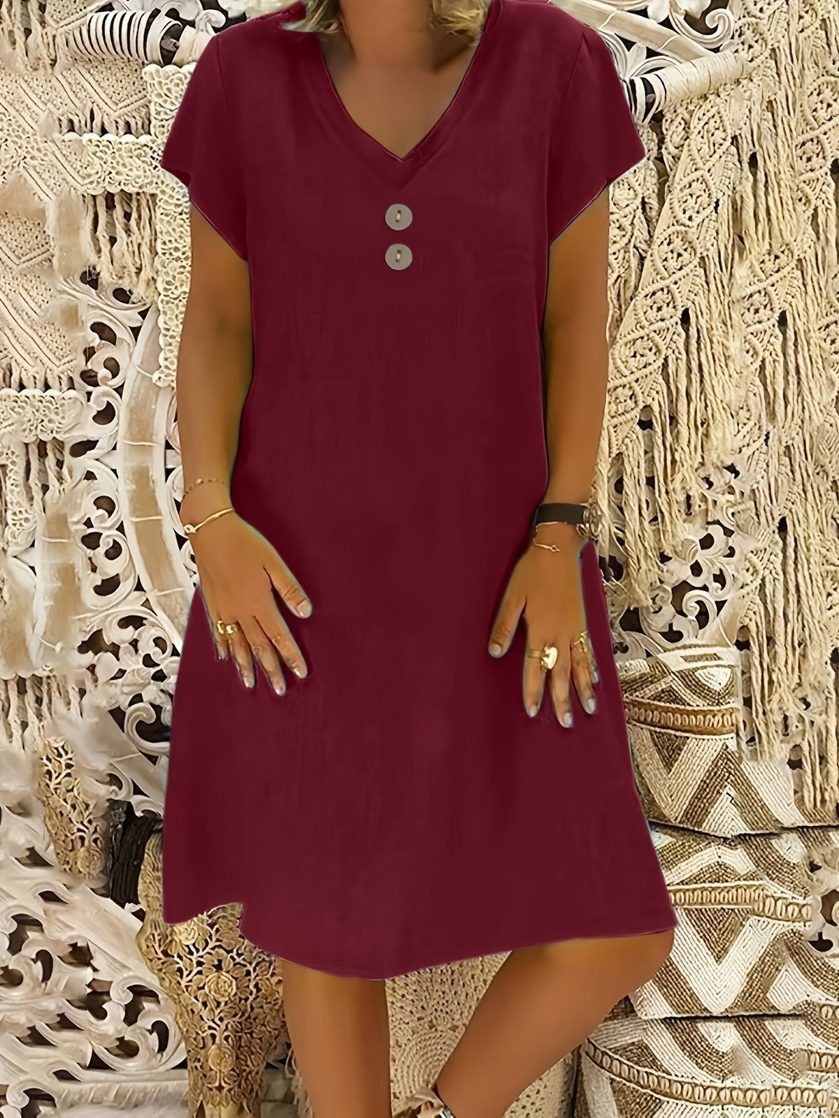 Luftiges Midi-Kleid aus Baumwoll-Leinen – Bild 9 | LuxeStyle