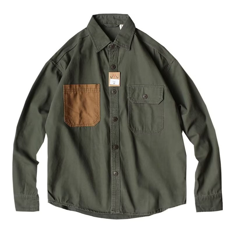 Lange Ärmel Leinen-Shirt in Khaki – Bild 5 | LuxeStyle