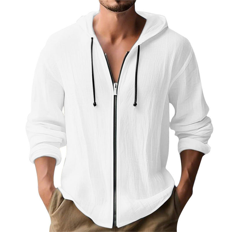 Langer Herren-Pullover mit Kapuze und Digitaldruck