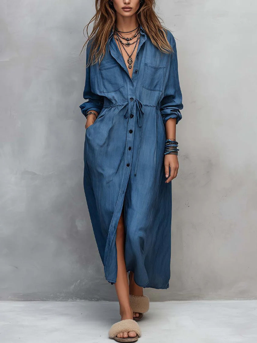 Hemdblusenkleid mit Kordelzug – Bild 8 | LuxeStyle